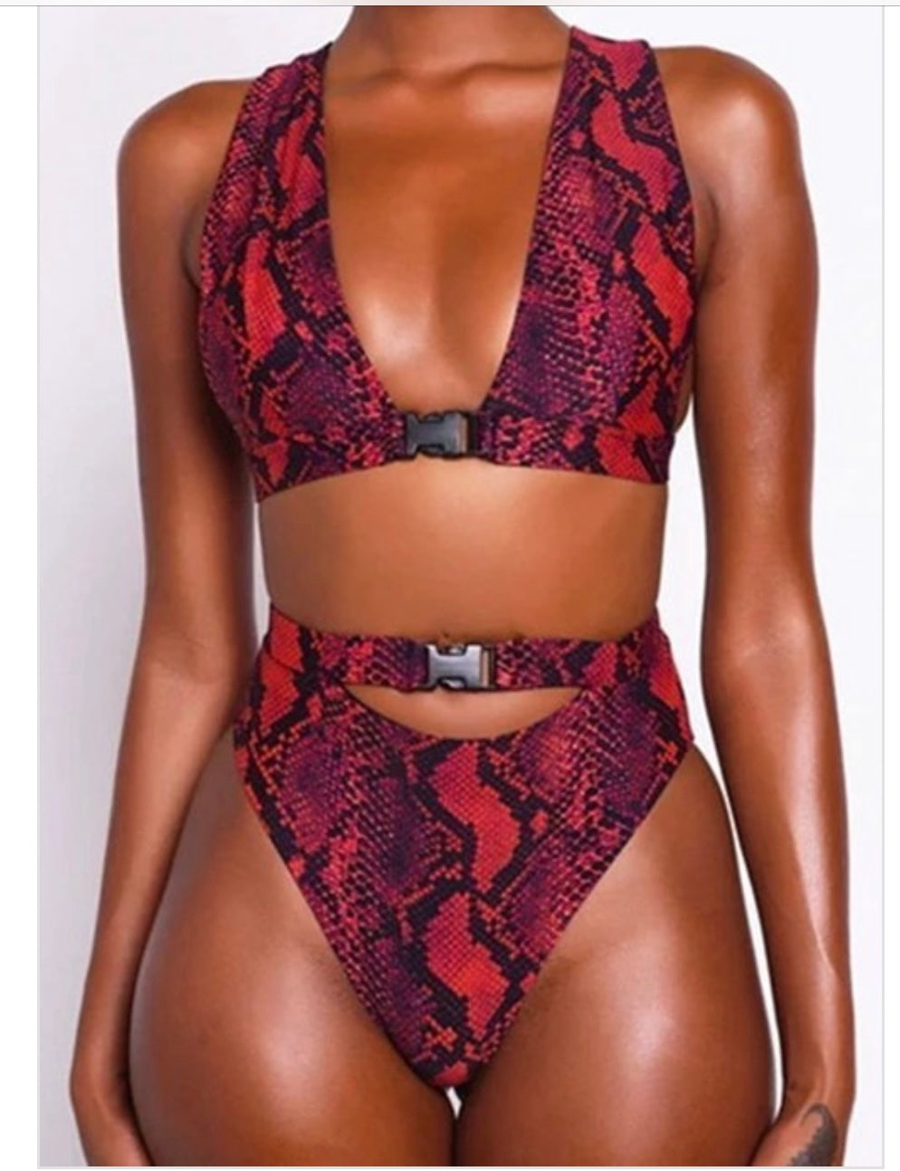 Red snakeskin cheap bathing suit